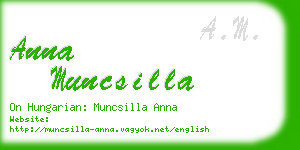 anna muncsilla business card